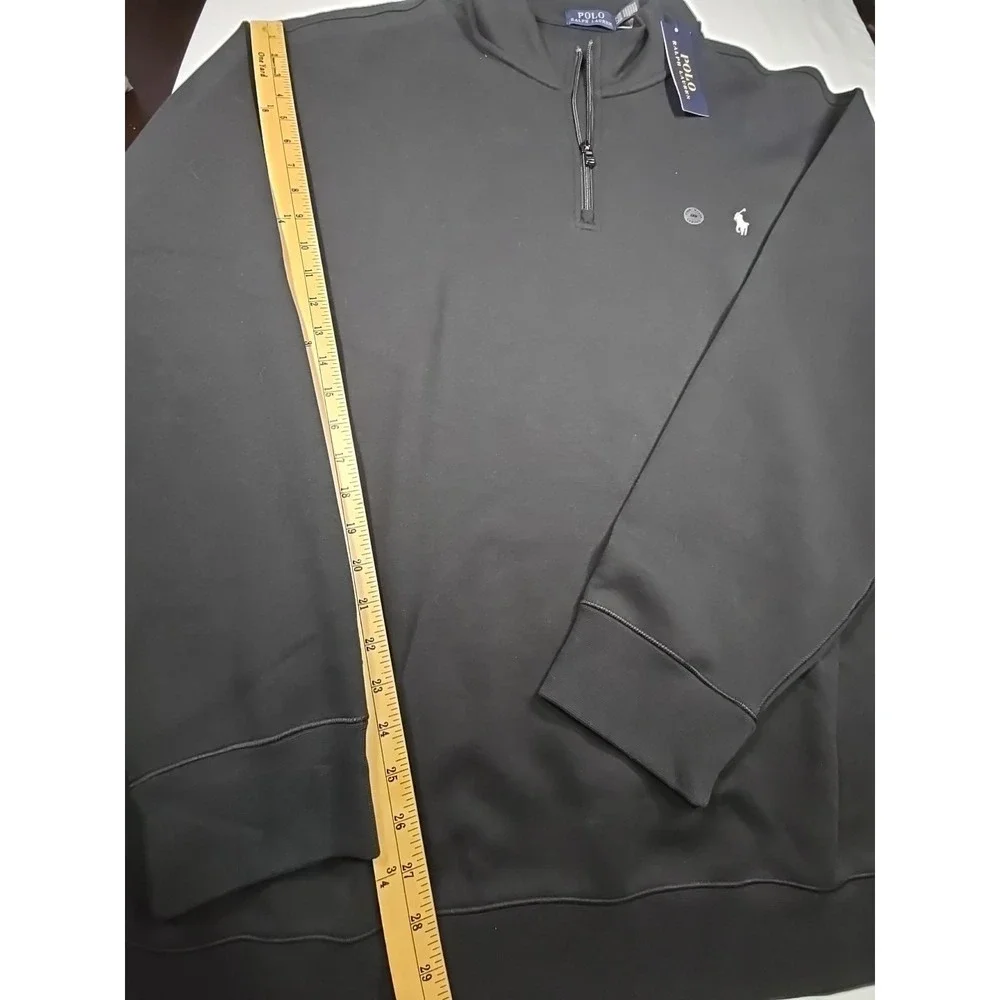 Polo Ralph Lauren Mens 4XLB Plus Black 1/4 Zip Pullover Long Sleeve nwt Sweater